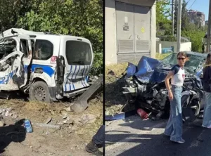 Bornova’da Freni Patlayan Tır 9 Araca Çarptı, 2 Polis Yaralandı