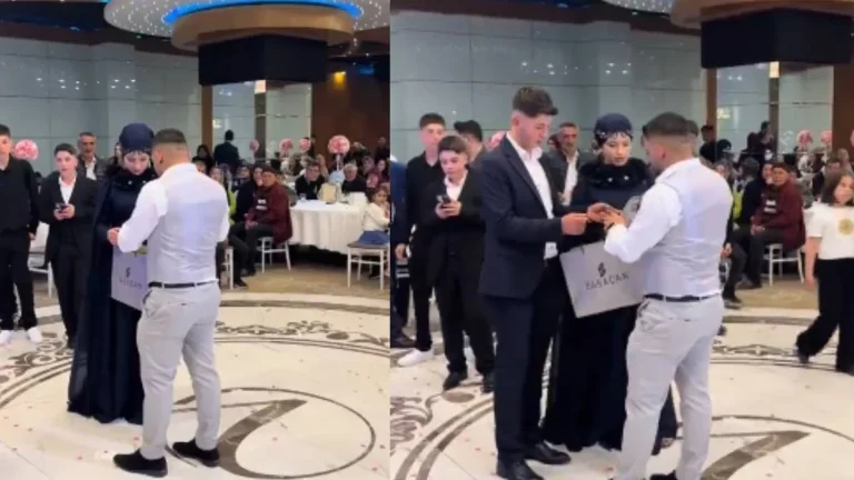 Çorum’daki düğünde metrelerce uzunluktaki altınlar takı törenine damga vurdu