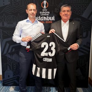 Beşiktaş Başkanı Serdal Adalı, İstanbul’da UEFA Başkanı Ceferin ile görüştü