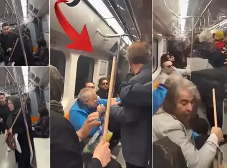Galatasaray’ın şampiyonluk kutlaması: Metrodaki kavga oklavayla son buldu