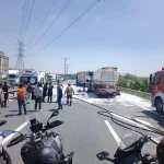 İstanbul’da TEM Otoyolu’nda akaryakıt tankeri ile TIR çarpıştı, Mahmutbey yönü trafiğe kapandı