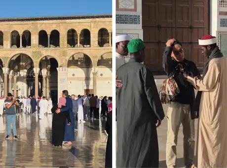 Şam’da Emevi Camii’nde binlerce kişi bayram namazında buluştu