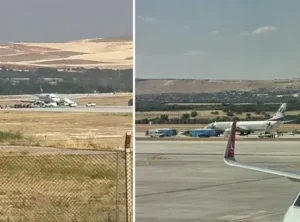 Gaziantep Havalimanı’nda SunExpress uçağının inişinde lastik patladı, uçuşlar geçici durdu
