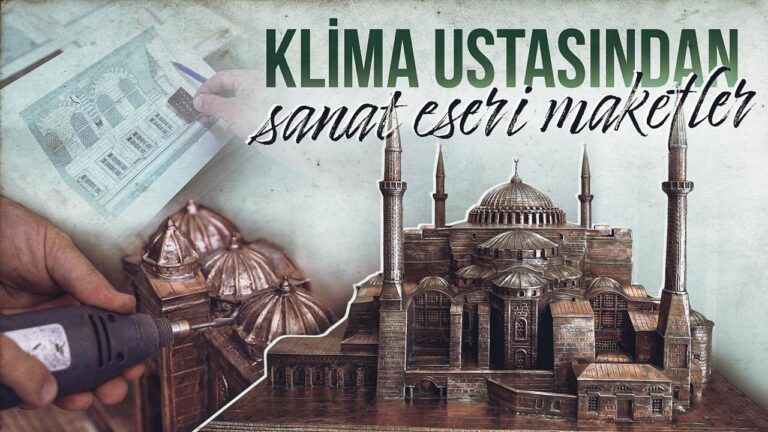 Klima ustası Ersoy Abut eski klima parçalarından tarihi maketler yapıyor