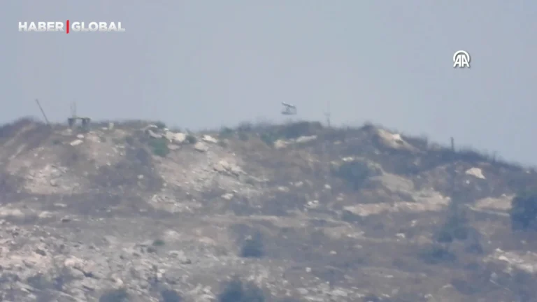 Lübnan’da Nebatiye’deki stratejik Ali Tahir Tepesi’nde İsrail bayrağı şaşkınlık yarattı