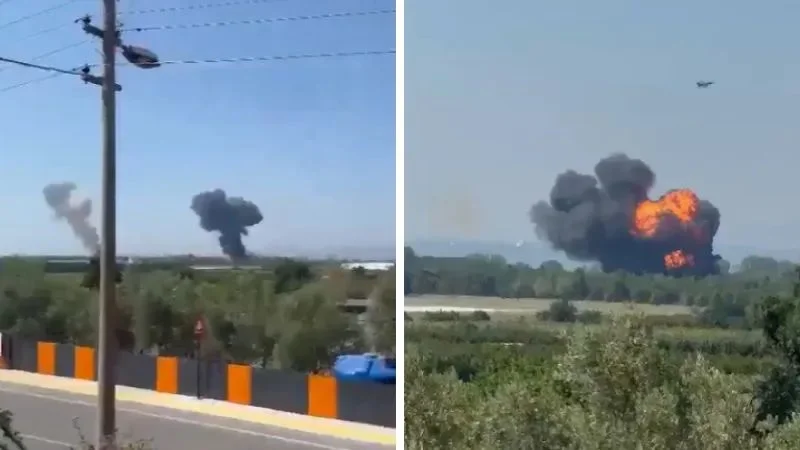 Yalova’da askeri eğitim uçağı düştü. Pilot atlayarak kurtuldu